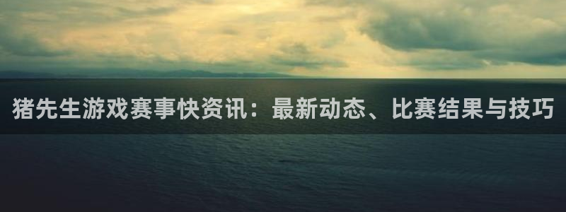 赢咖娱乐在线登录：猪先生游戏赛事快资讯：最新动态、比赛结果与
